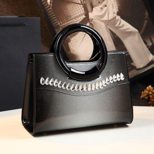 Bright Solid Patent Leather Shoulder Bags Ladies Handbags Casual Top-handle Messenger Bag Tote Bag