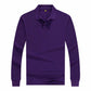 Solid Color Polo Shirt Lapel Long Sleeve T-shirt Pure Cotton Long Sleeve Can DIY Pattern