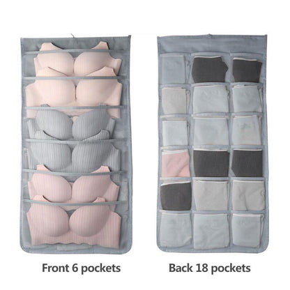 Oxford Cloth Underwear Storage Bag Panties Hanging Bag Wall-mounted Bra Socks Storage Bag Wardrobe Dormitory Hanging Storage Moisture-proof Bag