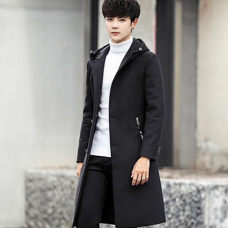 Autumn And Winter Men's clothes woolen coat Medium Long Size Windbreaker Casual Men's clothes