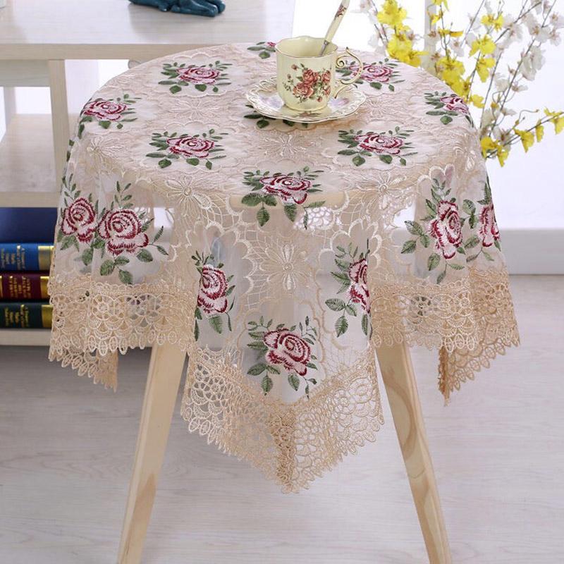 Nordic Style Lace Embroidery Cover Towel Dining Table Cloth Bedside Table Cover Cloth Round Table Rectangular Table Tablecloth Coffee Table TV