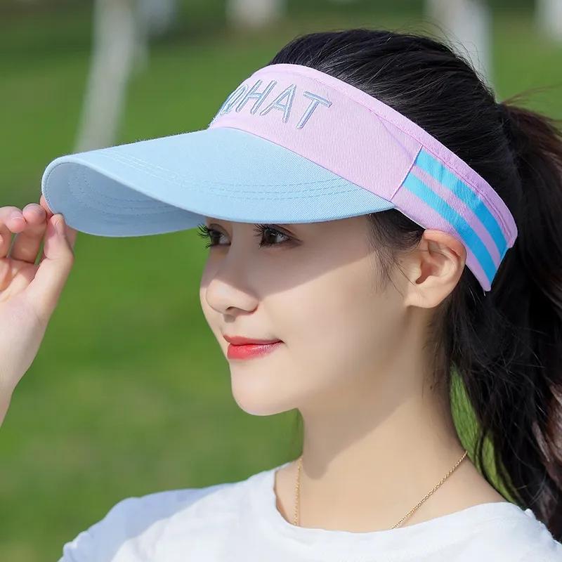 Women's Summer Sun Protective Hat Sunscreen Hat Outdoor Sports Topless Sun Hat Casual Running Peaked Cap Empty Top Hat