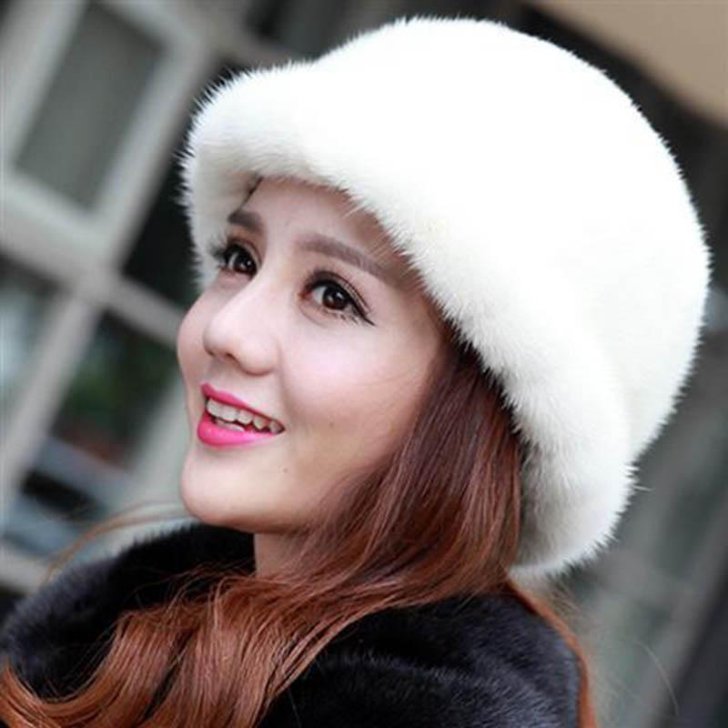 Winter Imitation Mink Hat Female Middle-aged and Elderly Hat Mink Fur Hat Fur Mother Pot Hat Top Hat