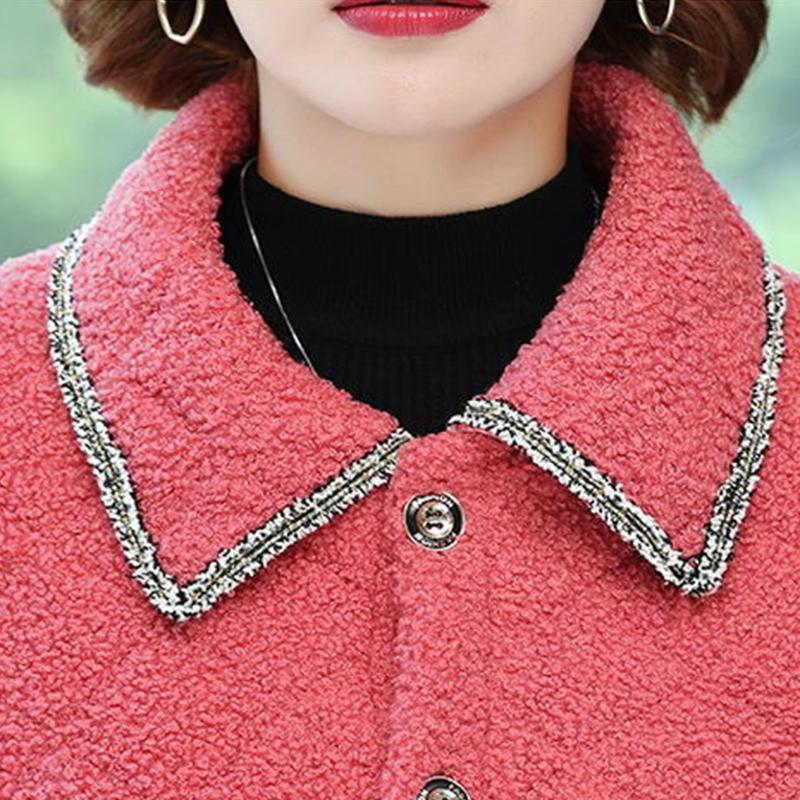 2021 Cotton-padded Jacket Women's Winter Plus Velvet Thickening Imitation Lamb Hair Short Grain Velvet Loose Woolen Coat