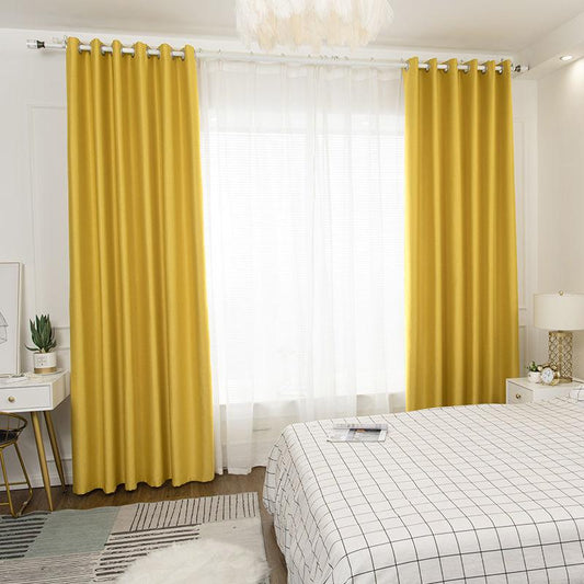 Modern Minimalist Thickened Blackout Curtains for Living Room High-end Atmosphere Bedroom Home Sunscreen Insulation Pure Color Curtains Clearance