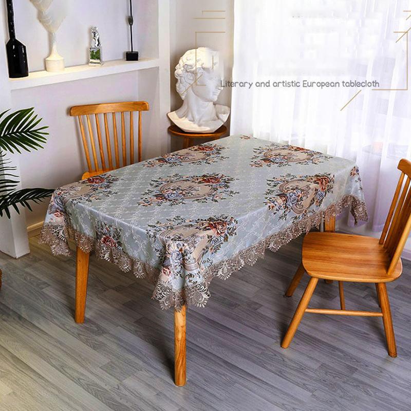 Coffee Table Tablecloth Tablecloth Pastoral Small Round Table Square Rectangular Floral Multi-purpose Cover Cloth Thick Towel