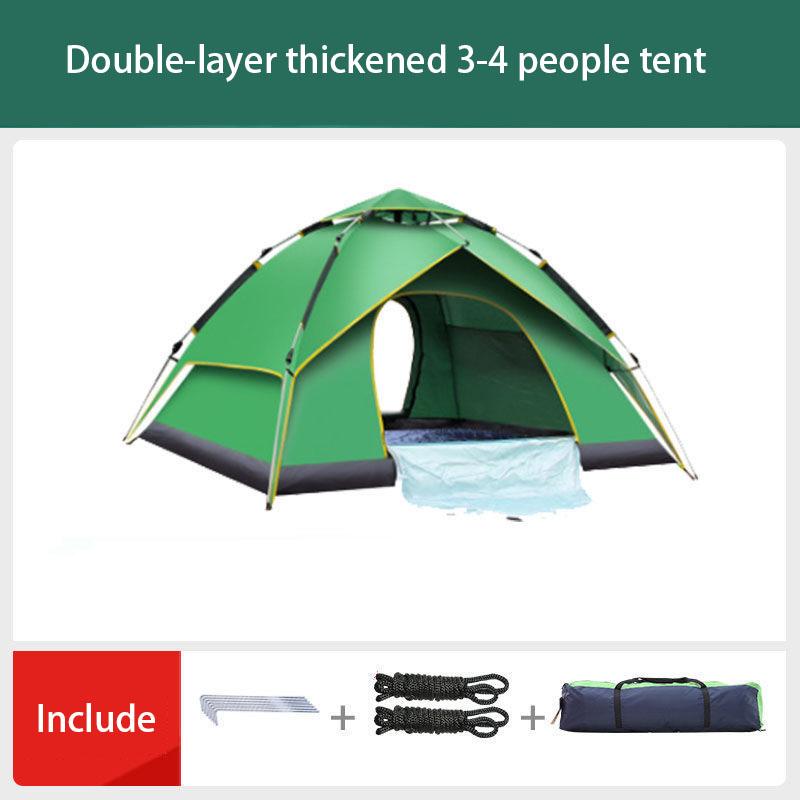 Outdoor Tent Camping 3-4 People Thickening Rainproof Outdoor Camping Automatic Quick Opening Portable Park Tent