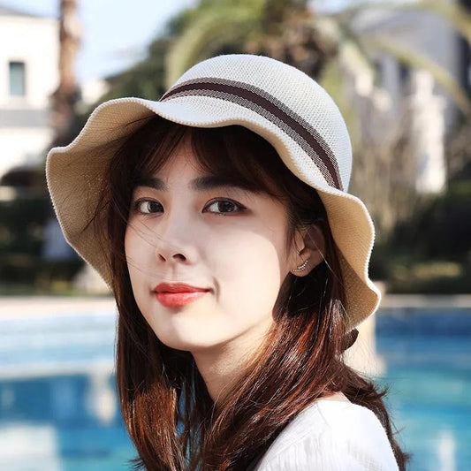 Cotton and Linen Washable Folding Fisherman Hat Women's Spring Summer Sunscreen Sun Hat Big Brim All-match Sun Hat Basin Hat