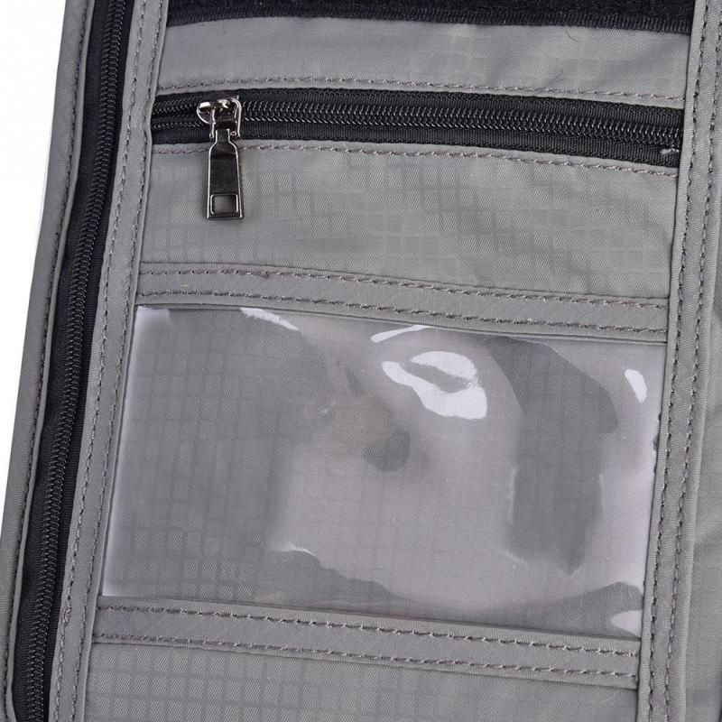 Gray Multi-function Travel Passport Neck Pouch Bag Protector