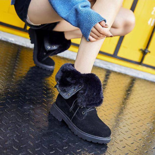 Women Boots Winter Fur Martin Boots Female Leather Snow Boots Women High Tube Warm Cotton Boots