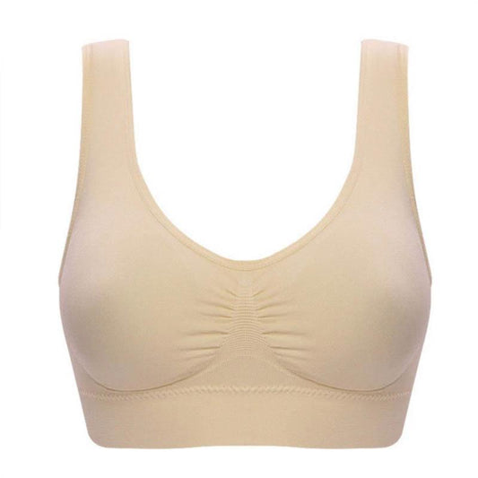 Thin Breathable No Steel Ring Cotton Underwear Beauty Back Gathering Plus Size Anti-Sagging Sports Vest Bra