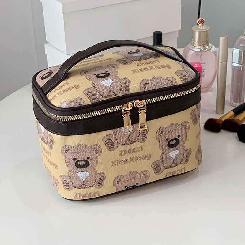 Cosmetic Bag Portable Go Out Carry-on Storage Bag Large Capacity Bear Pattern