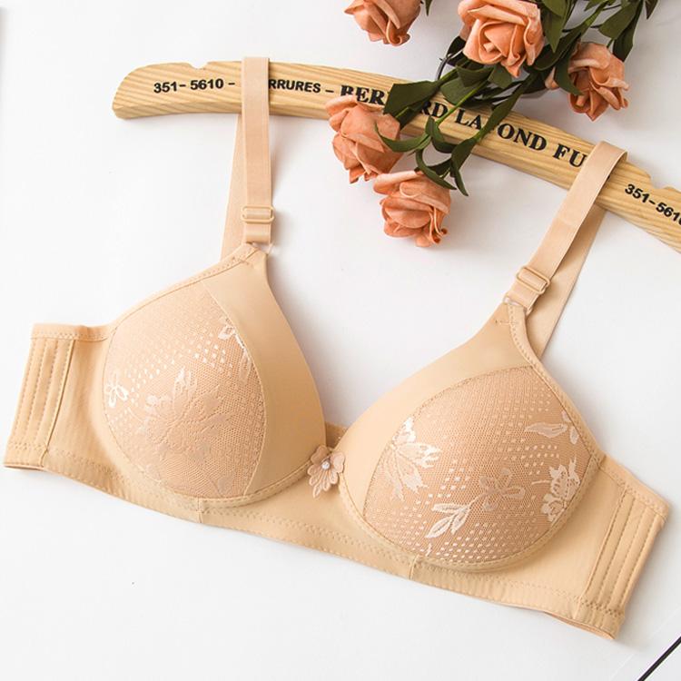 Ultra-thin Cool Breathable and Comfortable No Steel Ring Small Chest Gathered Bra Anti-sagging Adjustable Sexy Underwear Bra Women