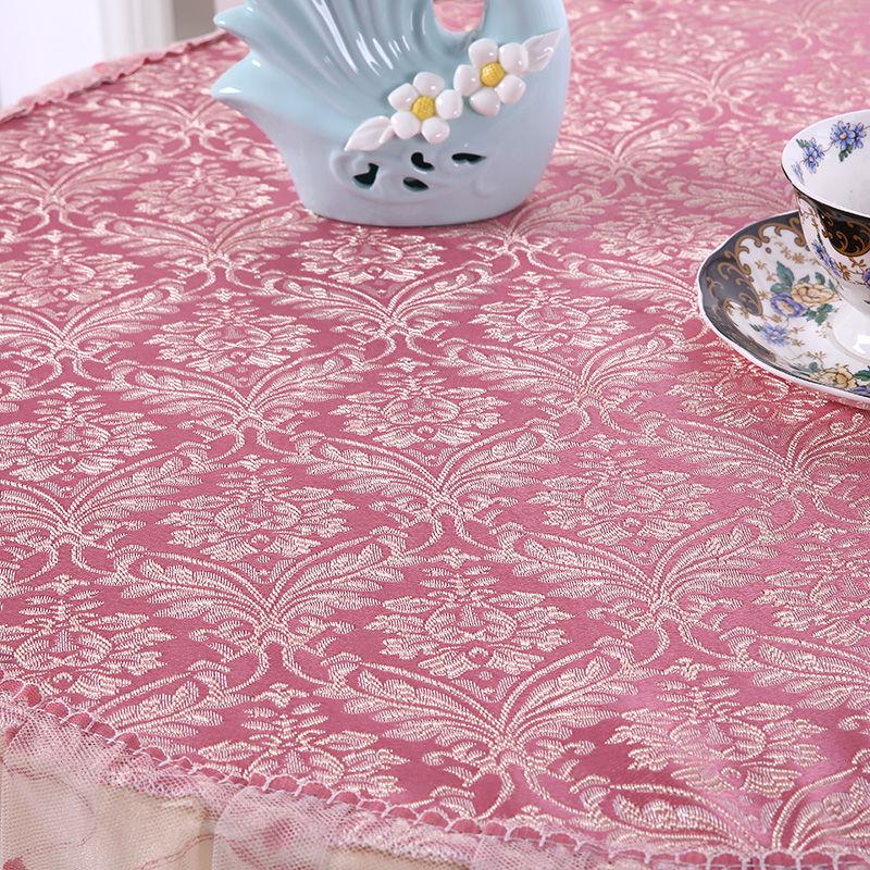 European-style Lace Round Table Cloth Household All-inclusive Round Coffee Table Cover Towel Cover Cloth Round Table Cloth Table Cover