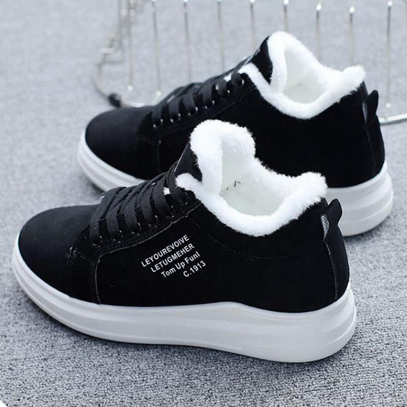 Ladies Fleece Sports Cotton Shoes Winter Thickening Warm Student Casual All-match Snow Boots