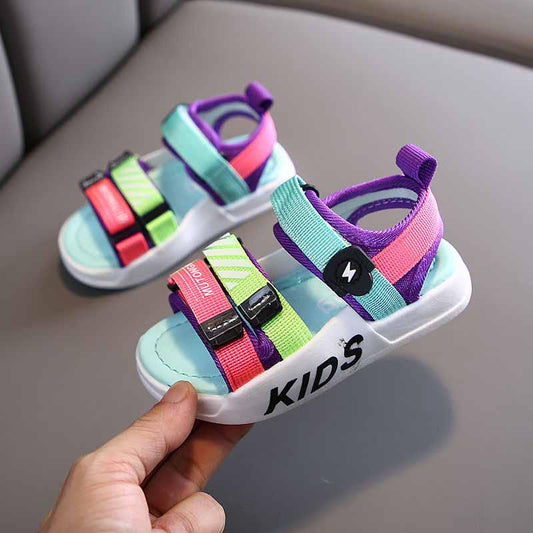 Size 21-30 Child Sneakers Beach Sandals Kids Canvas Breathable Shockproof Basketball Shoes Lightweight Running Shoes Comfortable Deodorant Skate Shoes