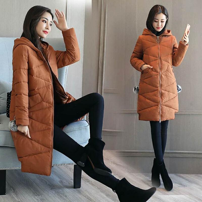 Winter Long Sleeve Warm Jacket Fashion Large Size Down Jacket Winter Woman's Cotton Clothing Woman's