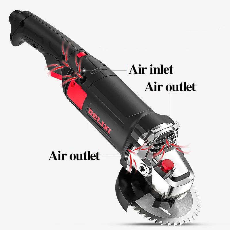 2980W 6-speed Powerful Angle Grinder Set Handheld Electric Grinder Wired Polishing Machine Cutter