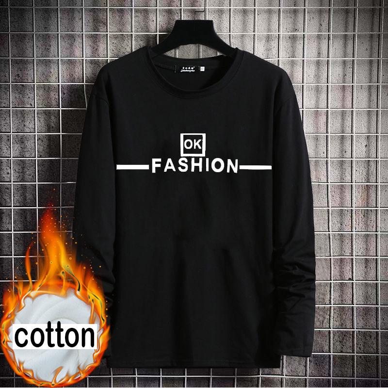 Men's Shirts, Warm Clothes, Wild T-shirts, Men's Clothing, Autumn and Winter Long-sleeved T-shirts