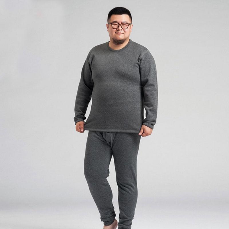 Winter Thermal Underwear Plus Fertilizer Plus Size Men's Base Thickening Cotton Sweater Qiuyi Long Trousers