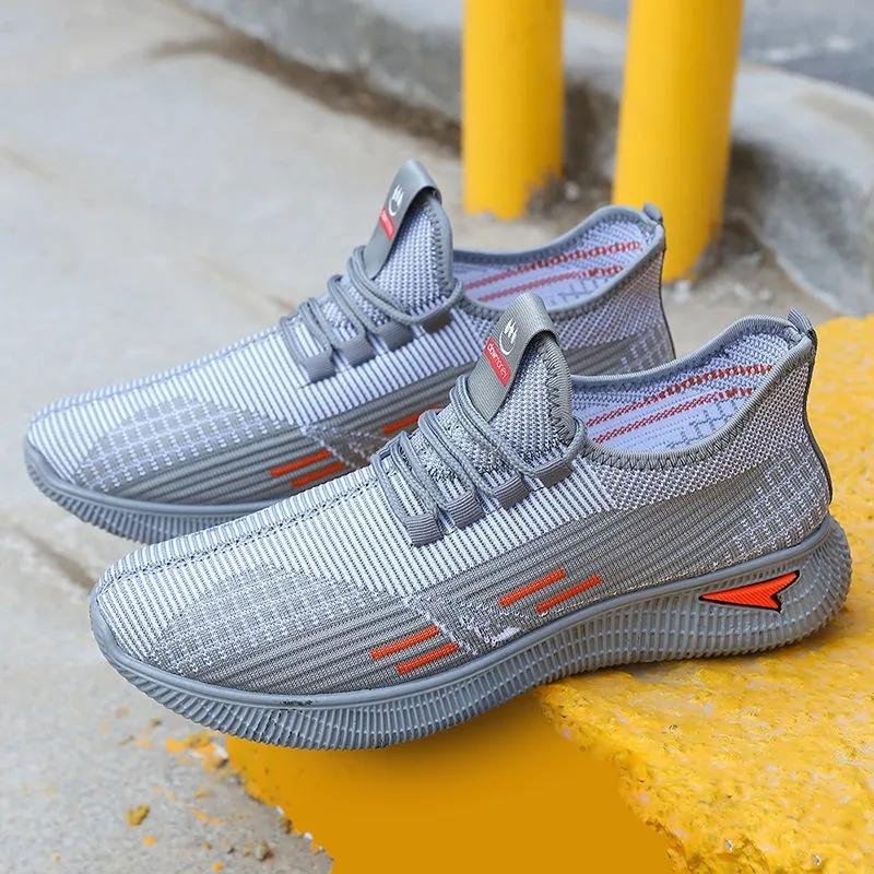 Men's Mesh Shoes Breathable Deodorant Sneakers Casual Tide Shoes All-match Non-slip Soft Bottom Mesh Shoes Spring and Summer Comfortable Dad Shoes