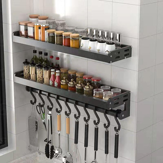 Spice Storage Rack Drain Rack Kitchen Shelf Shelves Household Dish Rack Wall Wall Oil Salt Sauce Vinegar Kitchen Organizers