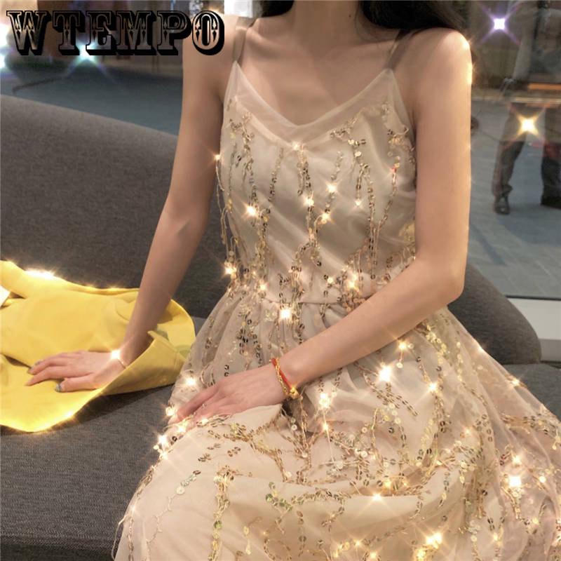 Party Dress Women Sexy Sequin Formal Wedding Prom Gown Tutu Dresses Empire