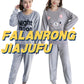 Autumn and Winter Flannel Plus Size Women's Pajamas Long-sleeved Trousers Thickened Plus Velvet Home Service