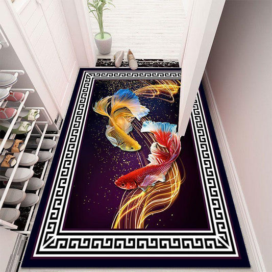 3D Door-to-door Floor Mats Living Room Bedroom Bedside Carpet Bathroom Door Non-slip Absorbent Floor Mats Washing