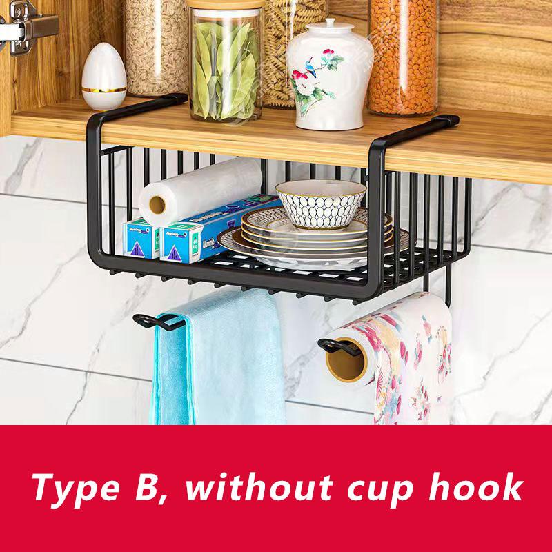 Kitchen Shelves Cabinets Hangers Wardrobes Layered Storage Rack Hooks Hanging Baskets Cabinets Tables Storage Tools Closet Upside Down Shelf