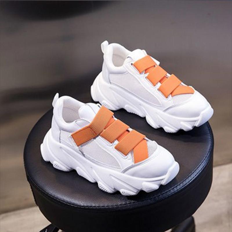 Trifle Small White Shoes Women Spring  Summer Candy Color Velcro Mesh Breathable Sneakers Thick-soled Running Shoes