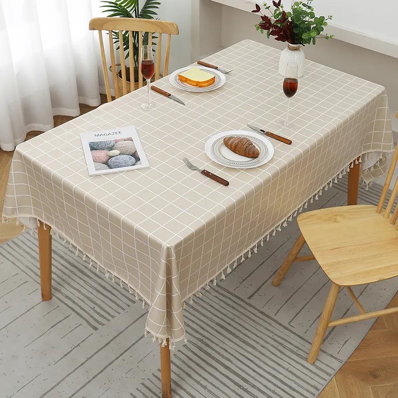 Nordic Style Waterproof and Oil-proof Disposable Tablecloth Lattice Decoration Coffee Table Tablecloth