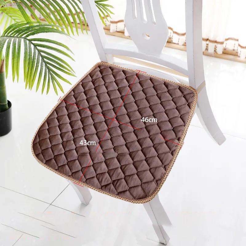 Solid Color Soft Quilted Chair Cushion Home Decoration Non-slip Stool Cushion Soft Seat Cushion Elastic Band Fixed Chair Seat Cushion