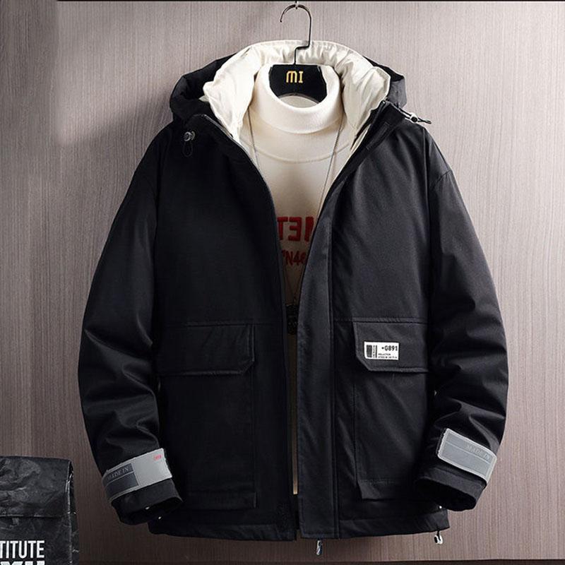 Men's Winter Padded Jacket with Hood Thickened Warmth Trend Loose and Versatile Down Padded Jacket Men's Clothing