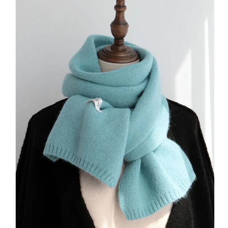 Winter Korean Version of Solid Color Scarf Knitted Wool Small Scarf Student Wild Couple Scarf