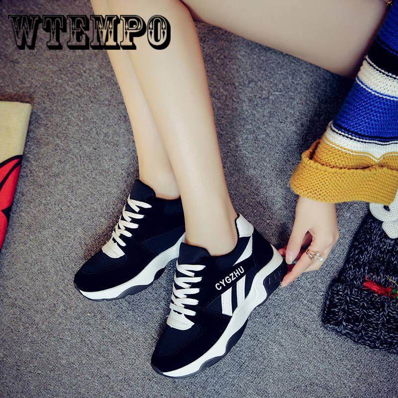 Women Chunky Sneakers Fashion Women  Shoes Lace Up Vulcanize Shoes Womens Trainers Casual Shoes