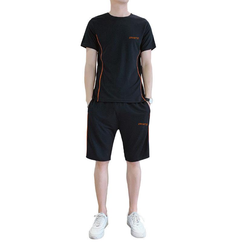 Summer Sports Suit Men's Fitness Two-piece New Short-sleeved Shorts T Casual Running Wear Thin Section