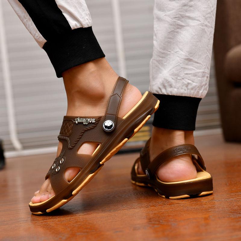 Men's Outdoor Sandals Open Toe Slippers Non-slip Bathroom Beach Sandals Lightweight Footwear