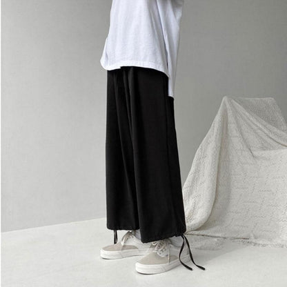 Ice Silk Summer Men's Thin Loose Draped Straight Casual Pants Student Wide-leg Pants