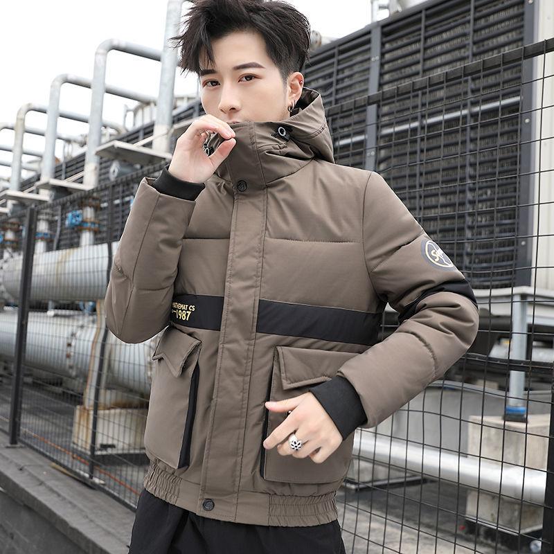 Winter Warm Men's Jacket Fashion Trend Men's Cotton-padded Jacket Plus Velvet Thick Men's Parker Clothing