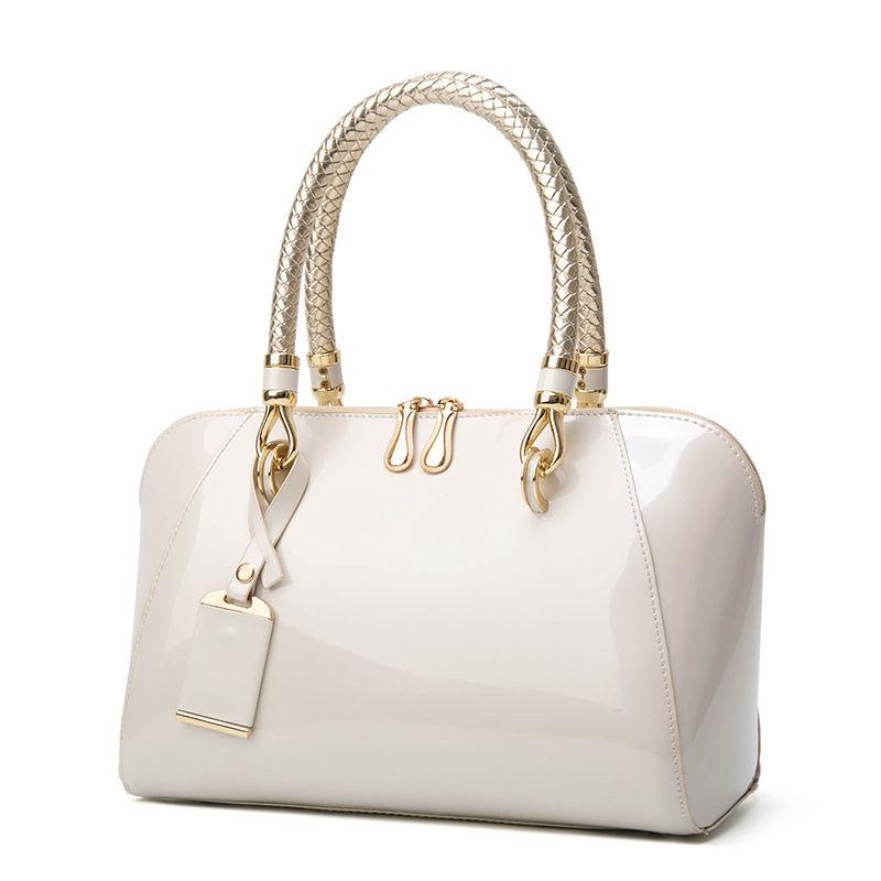 Bag Female European American Fashion Patent Leather Glossy Boston Ms. Bag Shoulder Portable Handbag