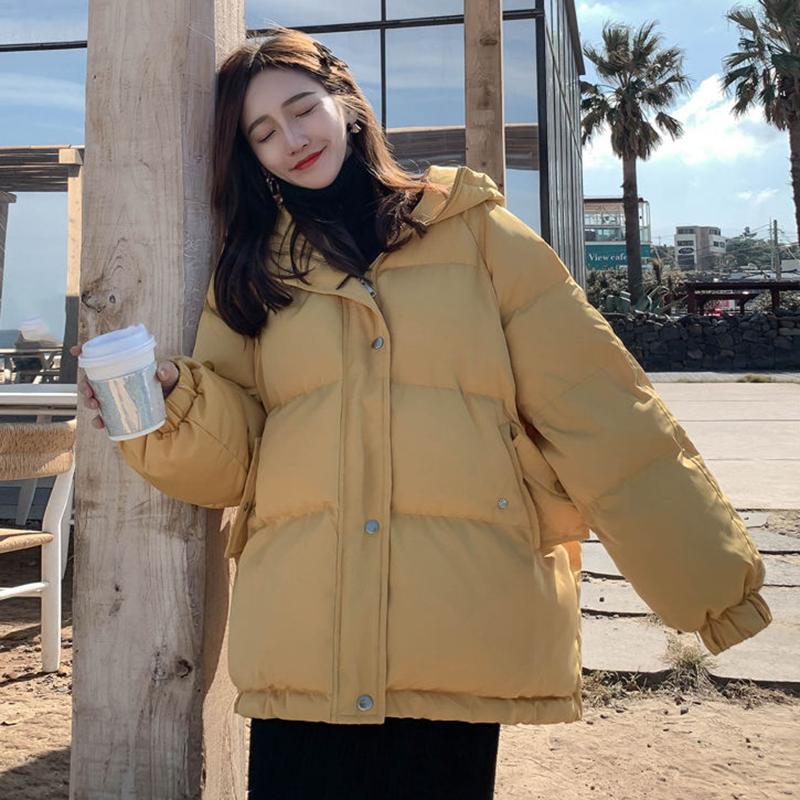 Winter Plus Size Women's Hooded Cotton Padded Jacket Cotton Thick Short Loose Loose Bread Student Down Padded Jacket