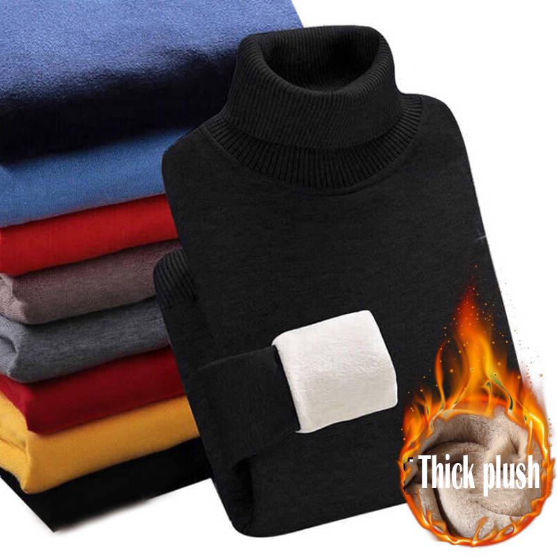 Men's Turtleneck Sweater Autumn Winter Casual Sweater Men's Slim Fit Knitted Pullovers Jumper