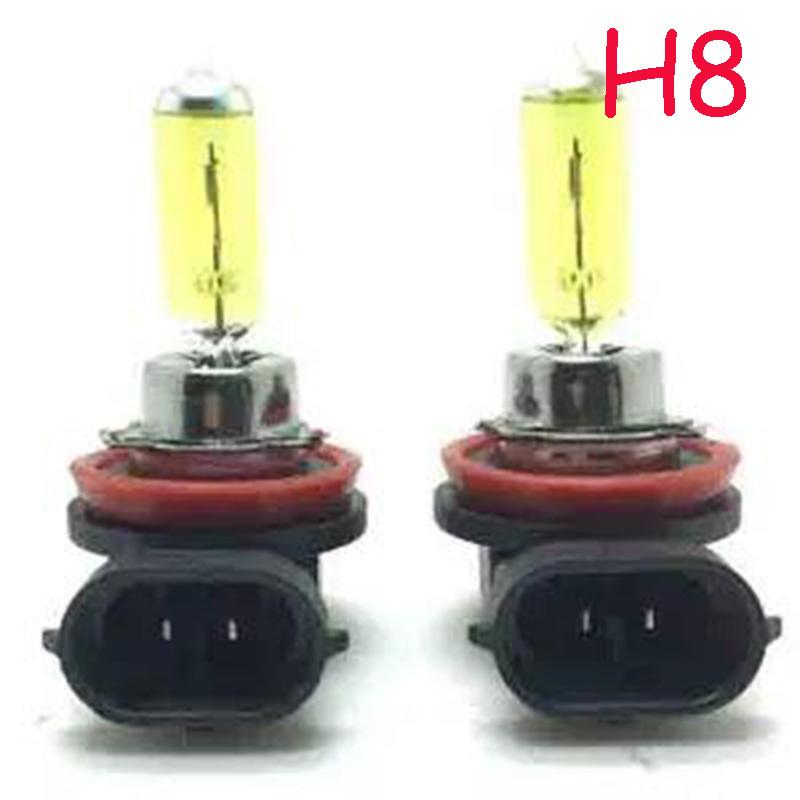 2pcs Super Bright White Light Yellow Light Car Front Headlight 5500K 12V100W Car Halogen Lamp H1 H3 H8 H11 9005 9006 Far and Near Car Bulbs H4 H7