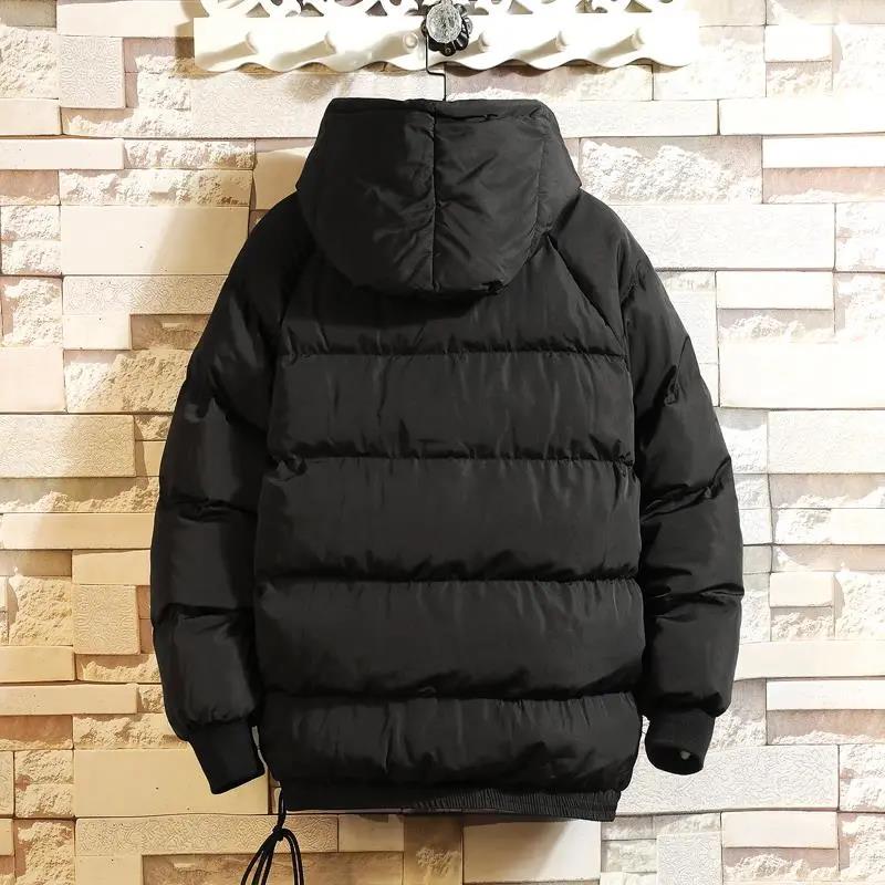 Winter Warm Hooded Cotton Jacket Men's Plus Fat Plus Size Loose Cotton Jacket Korean Version of The Trend of Bread Clothes