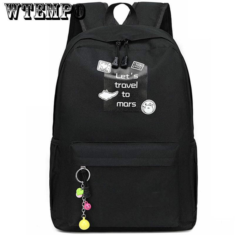 Backpack Girls Boys Letter School Bag Travel Satchel Women Shoulder Rucksack