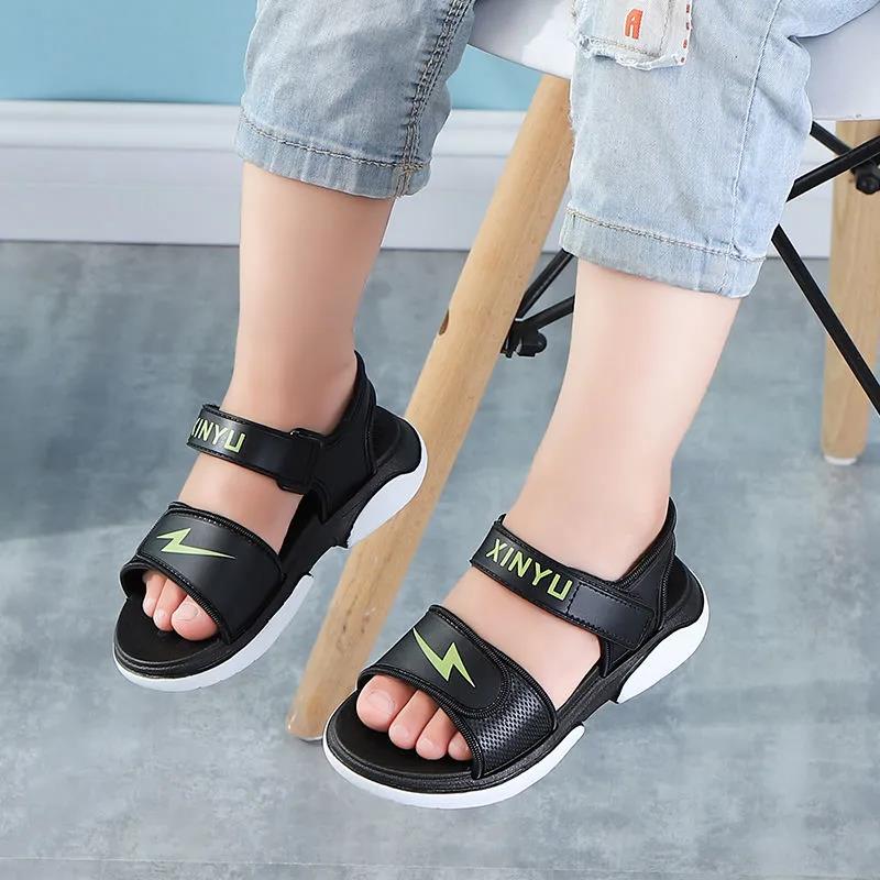 Boy's Sandals In Summer Little Children's Boys Soft-soled Non-slip Children's Baby Outdoor Shoes Children's Flat Beach Shoes