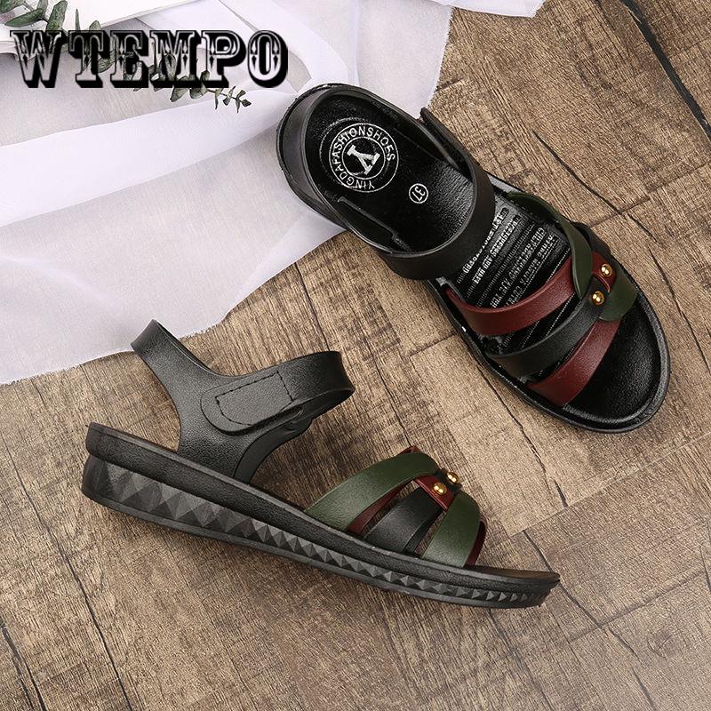 Women Fashion Comfortable Peep-toe Flat Shoes Summer Beach Roman Sandals