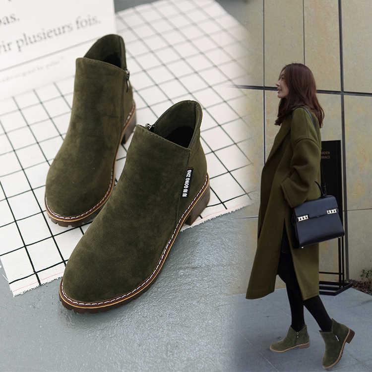 Women Chelsea Boots Suede Leather Shoes Woman Winter Snow Ankle Boots Cow Leather Ladies Boots