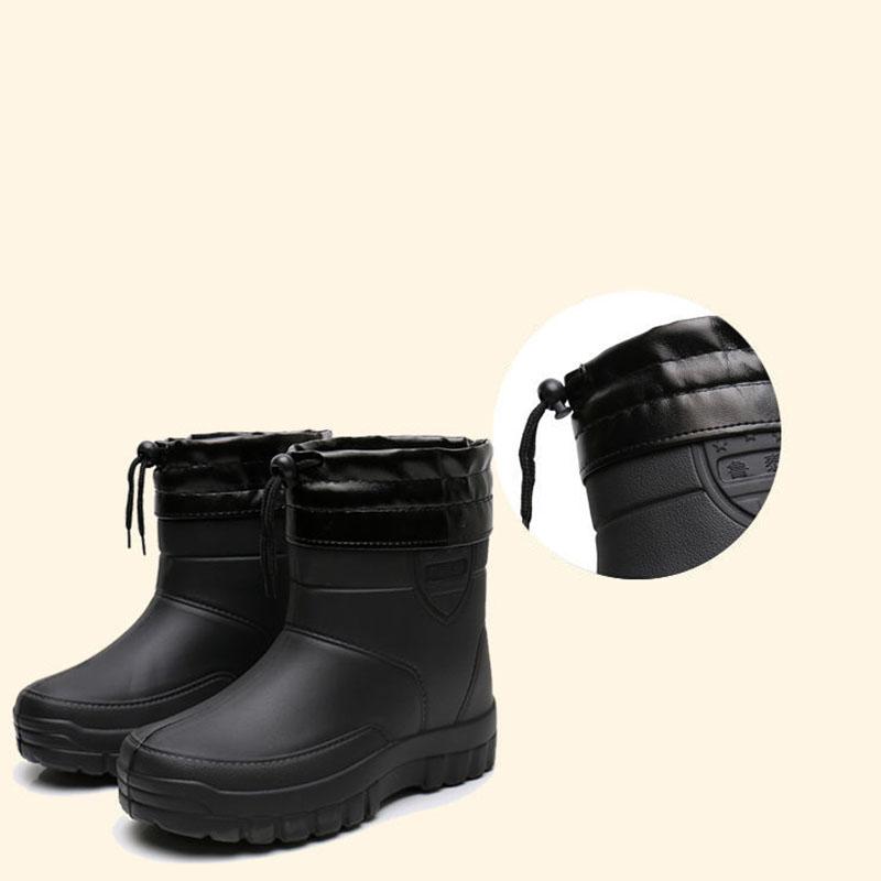 Ultra-light Foam Rain Boots Plus Velvet High-top Snow Boots Waterproof Food Boots One-piece Thickened Non-slip Water Shoes